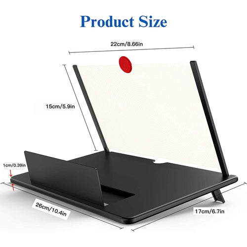 12" Screen Magnifier 3D HD Cell Phone Reizen Magnifying Enlarger Projector