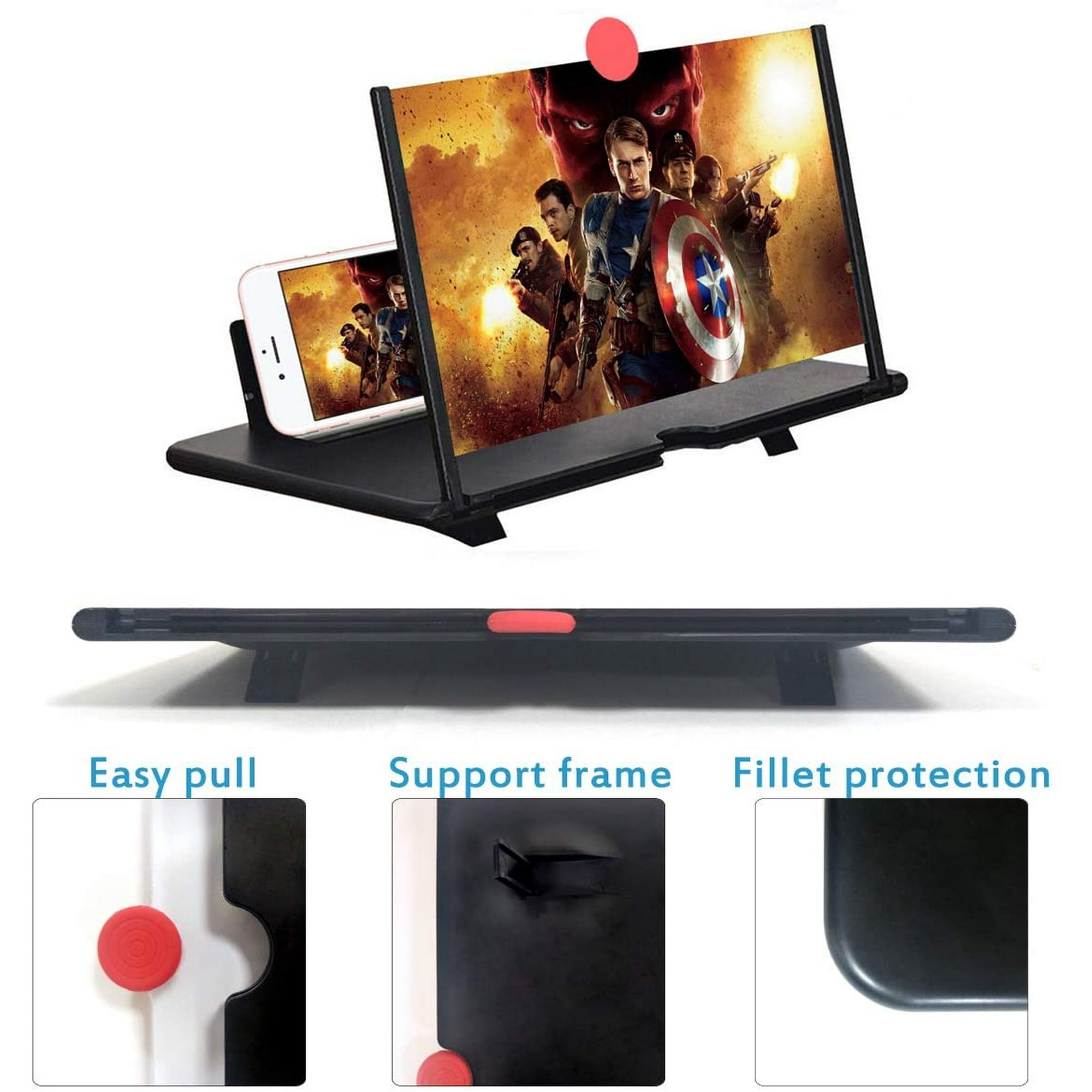 12" Screen Magnifier 3D HD Cell Phone Reizen Magnifying Enlarger Projector